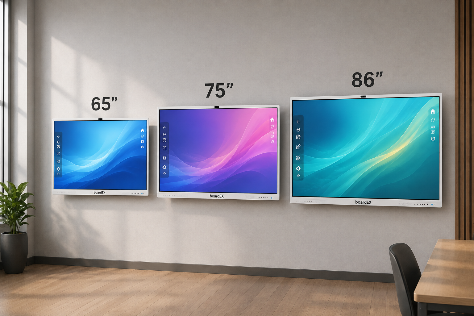 65 Inch vs 75 Inch vs 86 Inch Interactive Flat Panel in UAE